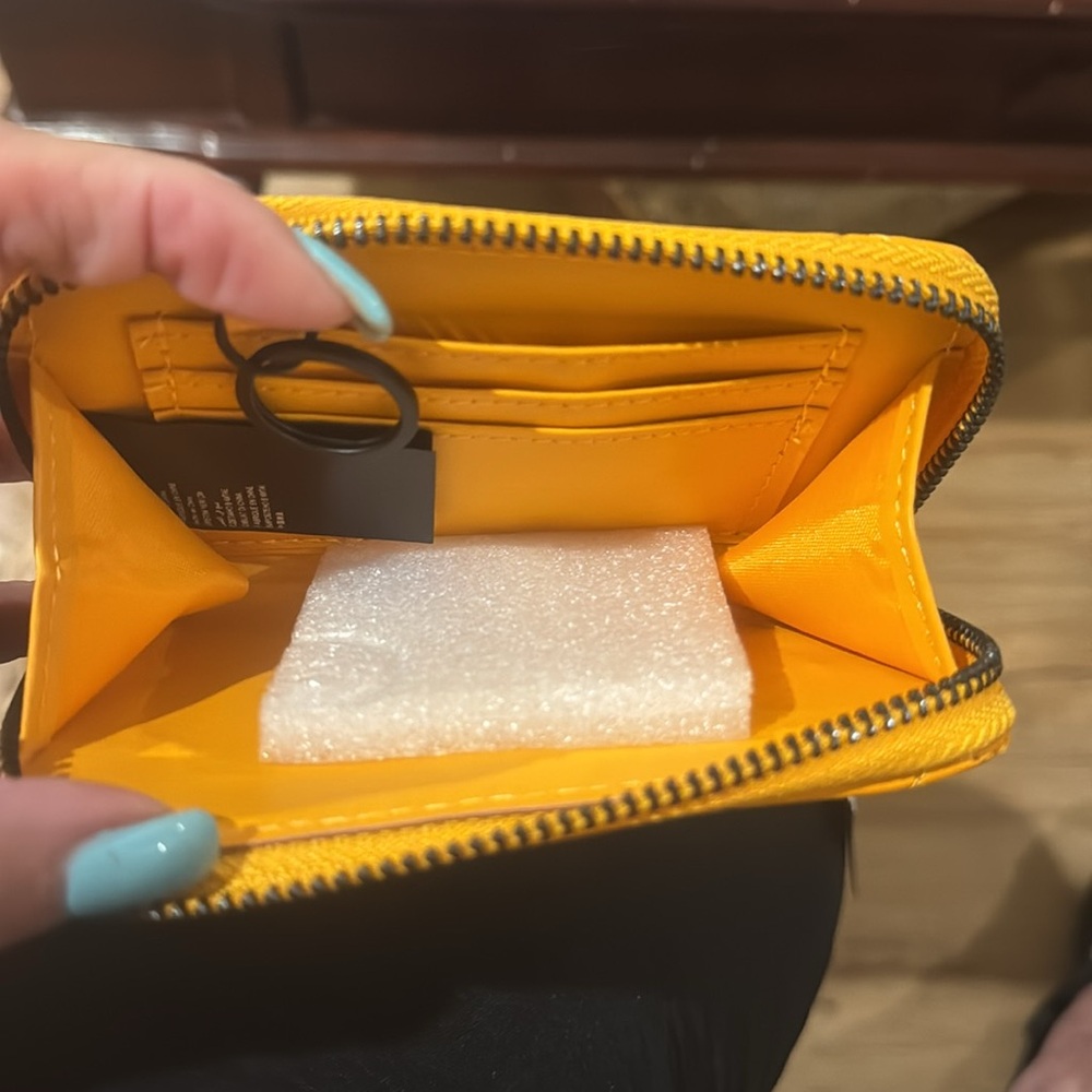 Quilted Yellow Zip-Around Wallet - Picture 4 of 5